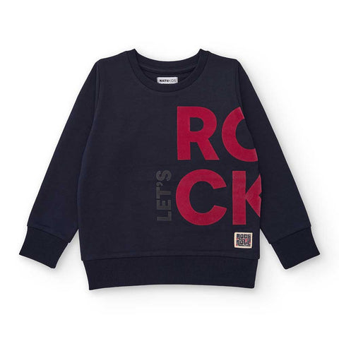 SWEATSHIRT KURT RECORD STORE - NATH KIDS - Colore: Blu - Stagione: Autunno-Inverno
