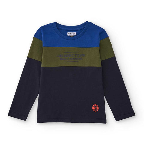 LONG SLEEVE T-SHIRT ROARSOME JURASSIC TOWN - NATH KIDS - Colore: Blu - Stagione: Autunno-Inverno