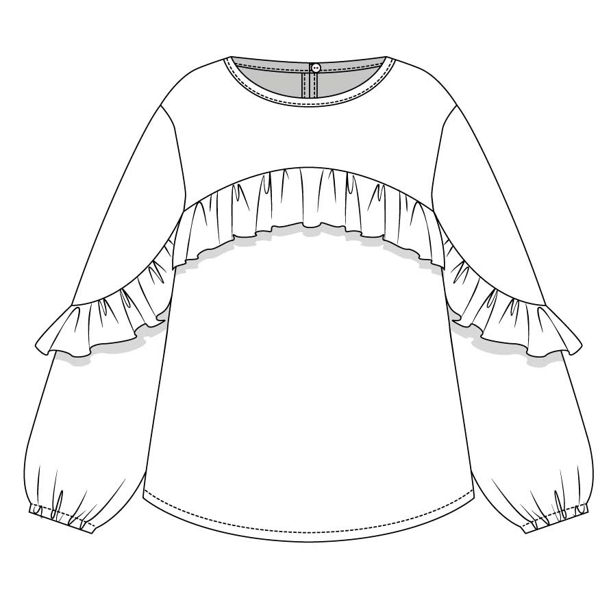 Blusa della Linea Abbigliamento Bambina Nath Kids, con rouge sul davanti e manica ampia.
Composiz...