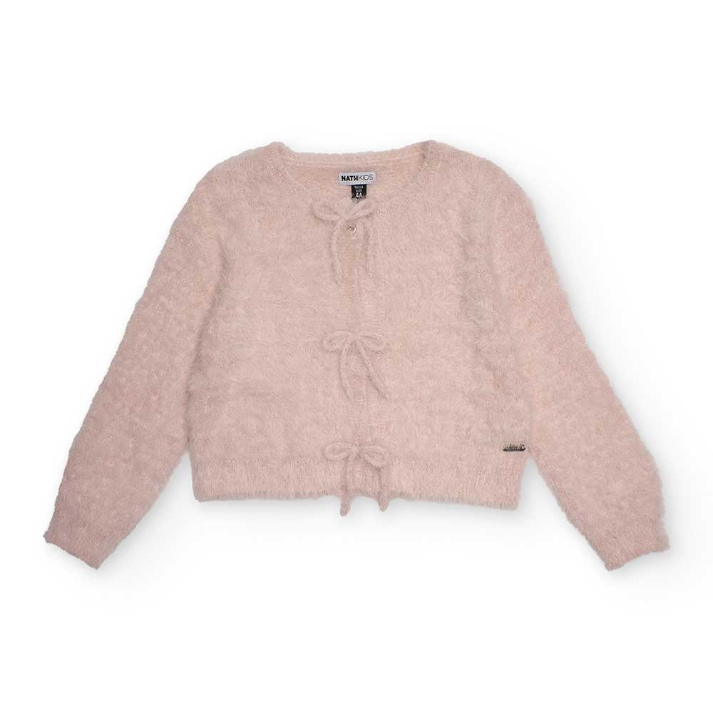 Sehr weicher Cardigan aus der Kinderbekleidungs-Kollektion Nath Kids, mit Schleifchen auf den Knö...