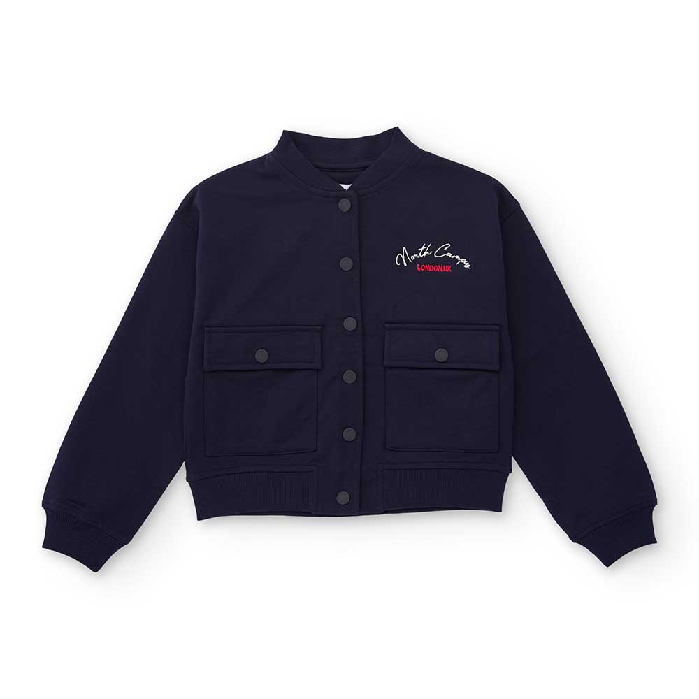 Bomber aus leichtem Sweatstoff der Kinderbekleidungslinie Nath Kids, im Collegestil, mit Druckknö...