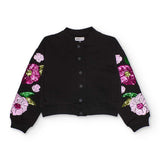 BOMBER JACKET JASMINE FLORAL OPULENCE - NATH KIDS - Sesso: Bambina - Colore: Nero - Stagione: Autunno-Inverno
