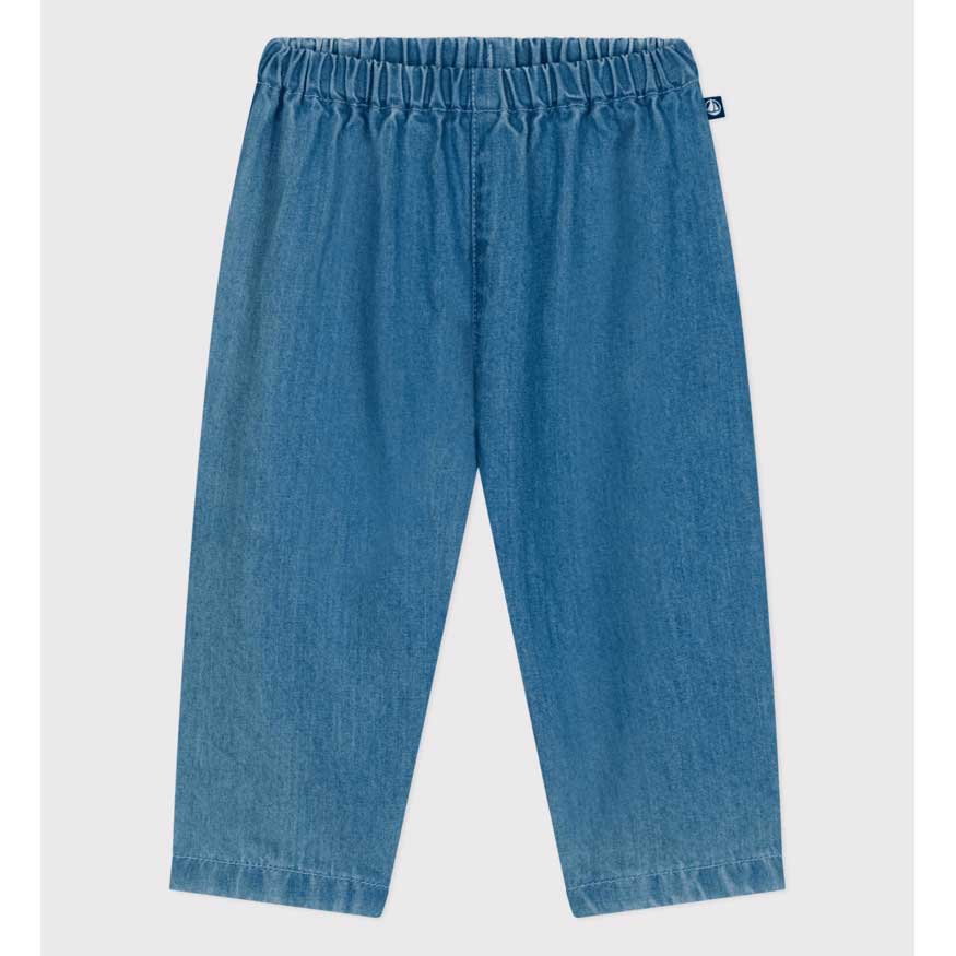 
Pantaloni della Linea Abbigliamento Bambino Petit Bateau in denim leggero, con vita elasticizzat...