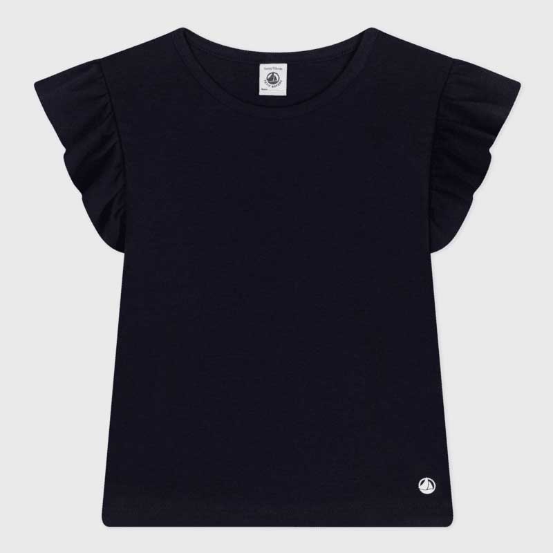 
T-shirt  della Linea Abbigliamento Bambina Petit Bateau a costine, il tessuto emblematico di Pet...