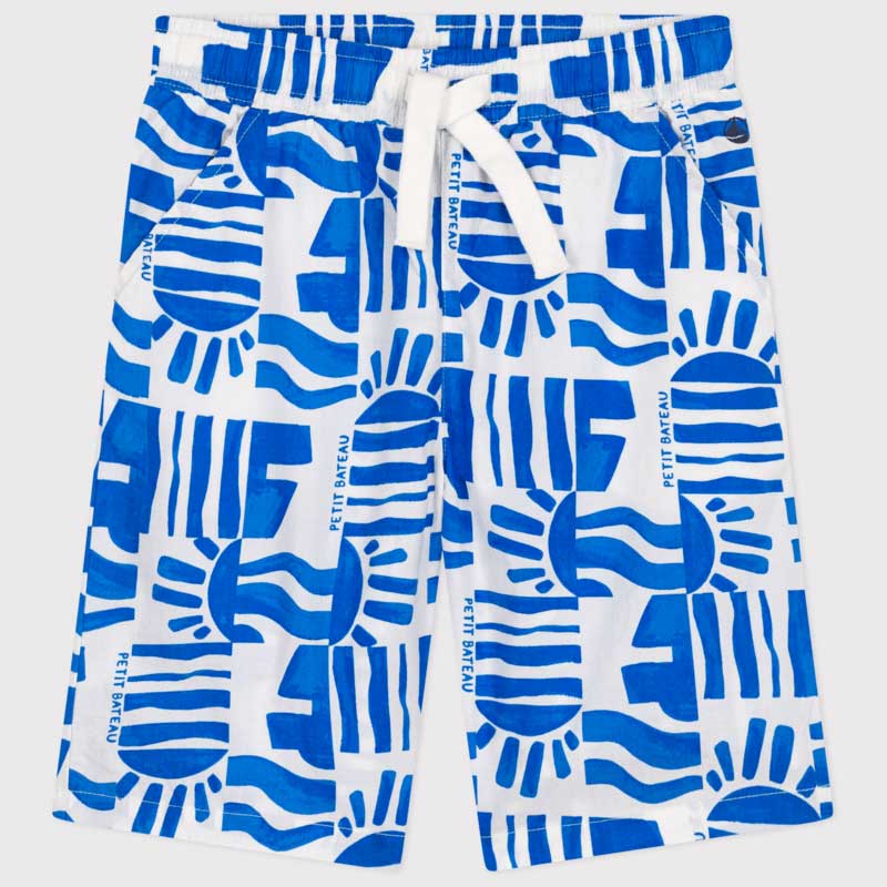 
Short bermuda from the Petit Bateau Children's Clothing Line in printed poplin, a lightweight, t...
