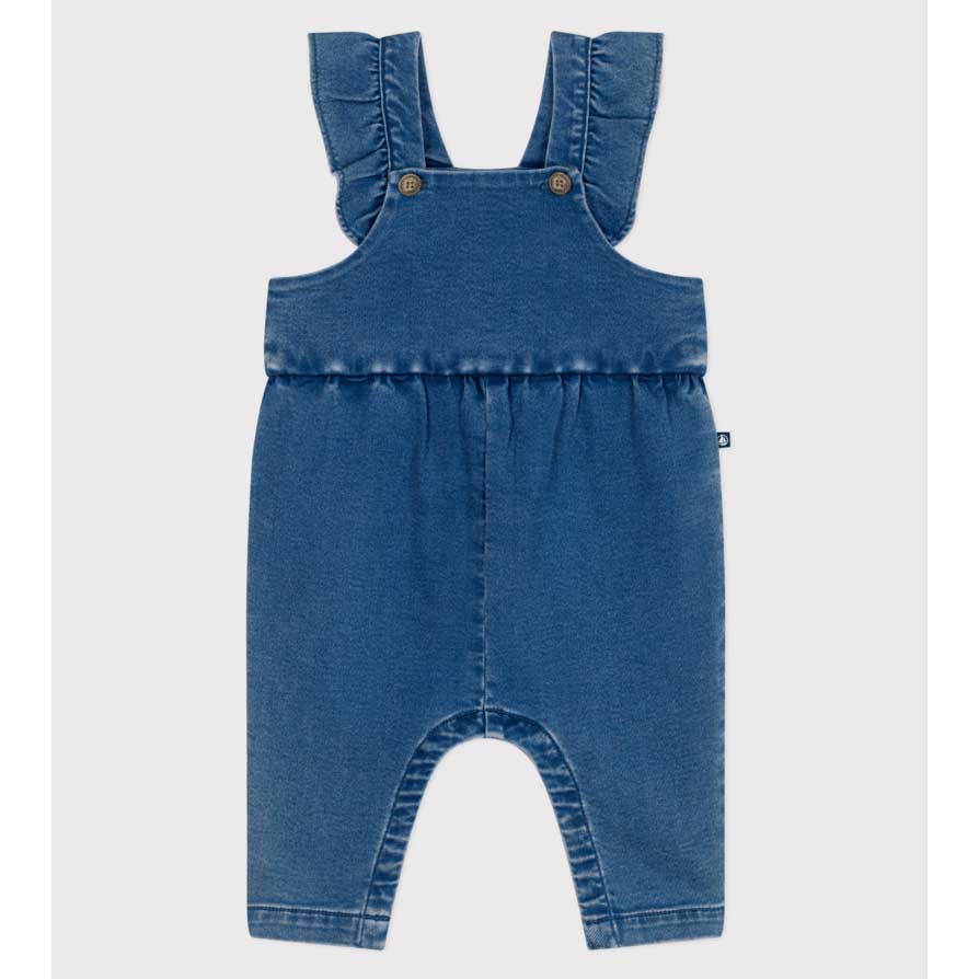 
Salopette della Linea Abbigliamento Bambina Petit Bateau in denim soffice e flessibile che dona ...