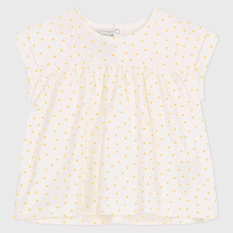 Blusa della Linea Abbigliamento Bambina Petit Bateau in tessuto a costine 1x1, un materiale elast...