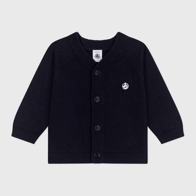 Cardigan  della Linea Abbigliamento Bambino Petit Bateau in maglia di cotone, un materiale morbid...