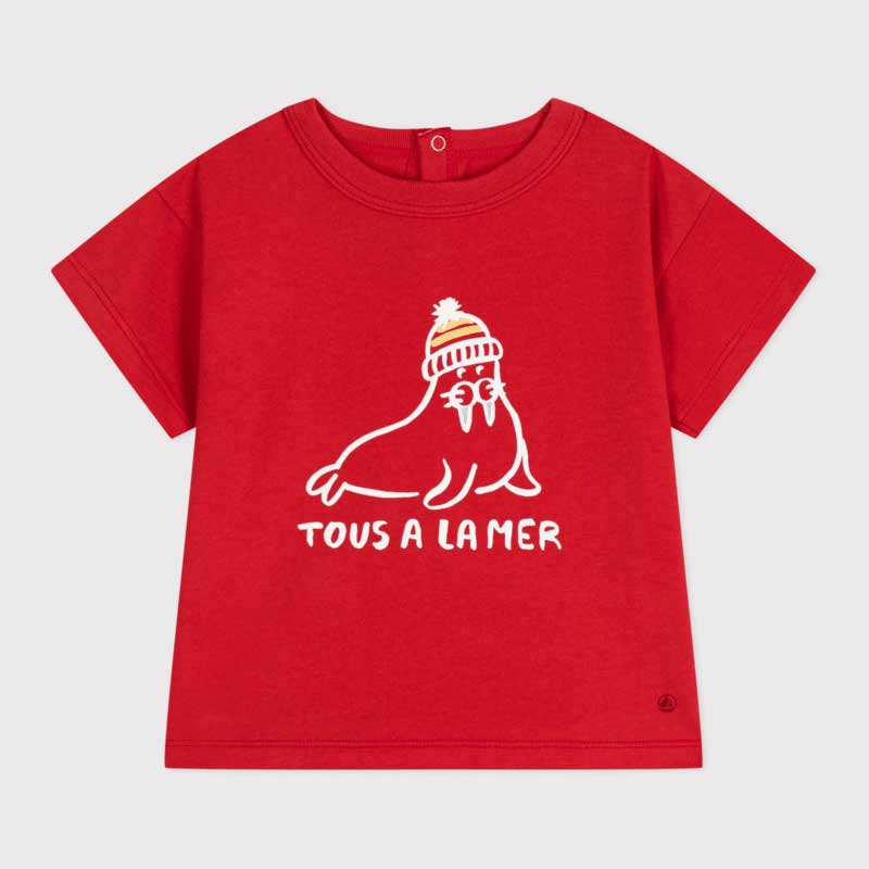 
T-shirt  della Linea Abbigliamento Bambino Petit Bateau in jersey leggero, un materiale morbido ...