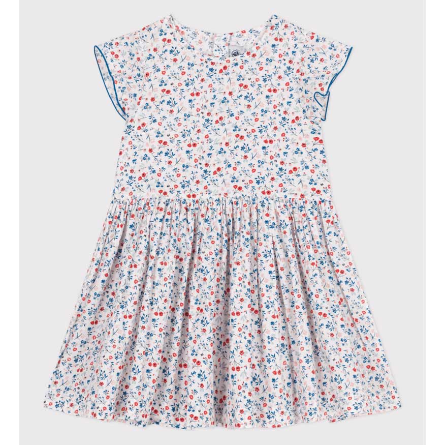 
Abito della Linea Abbigliamento Bambina Petit Bateau in popeline a fiori, una tela leggera, sott...