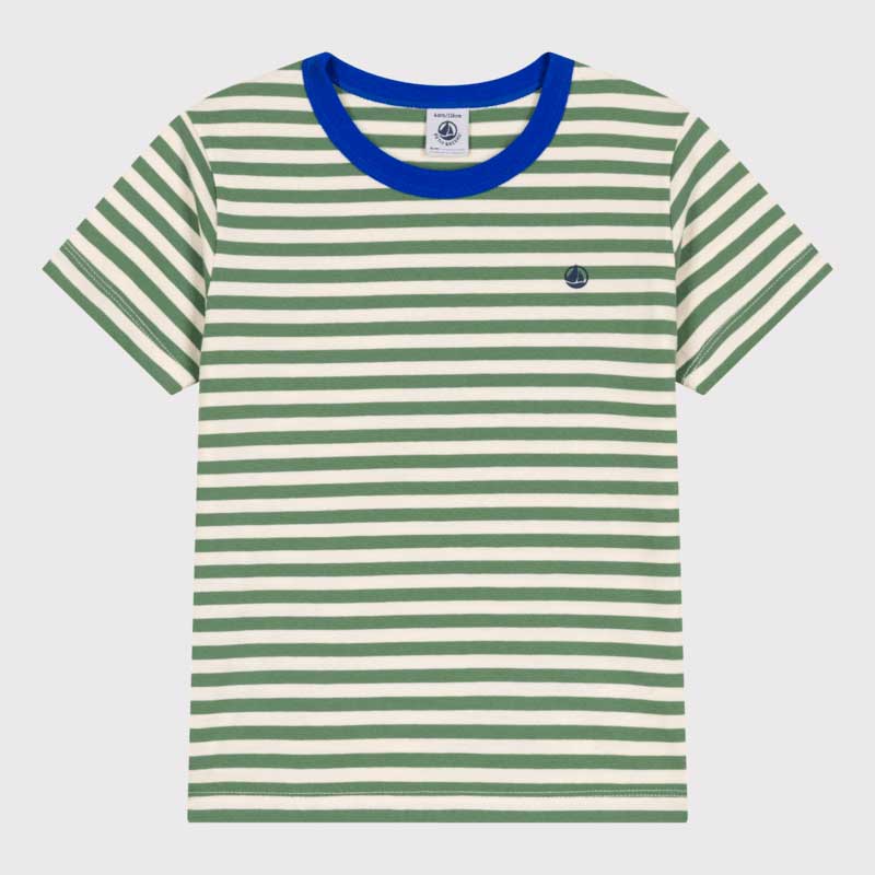 
T-shirt  della Linea Abbigliamento Bambino Petit Bateau in leggero jersey a righe, un materiale ...