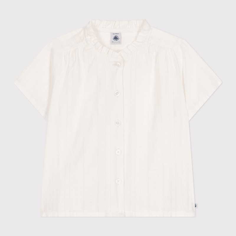 
Mädchenbluse von Petit Bateau aus dünnem, leichtem Canvas mit Lochmuster.
Gerade Linie.
Hübsche ...