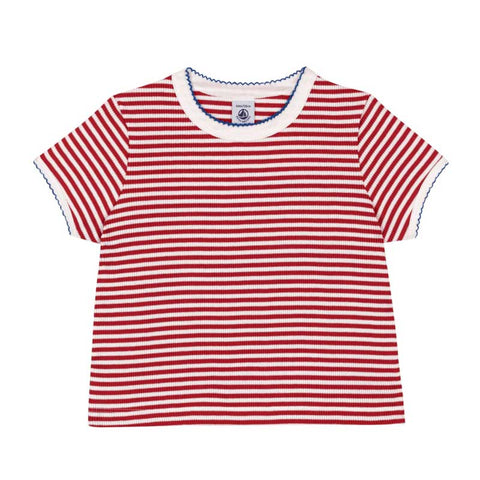 TEE SHIRT MC - PETIT BATEAU - Sesso: Bambina - Colore: Rosso - Stagione: Primavera-Estate