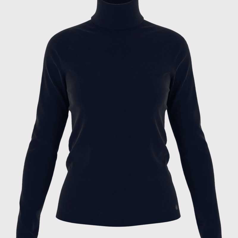 Dolcevita de la ligne Vêtements Femme avec manches longues côtelées 1x1, le tissu emblématique de...