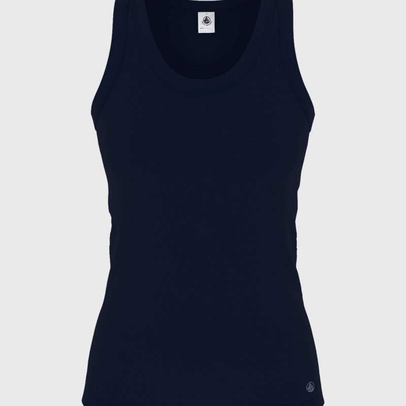 1x1 ribbed tank top, the iconic Petit Bateau fabric, soft and comfortable, ensuring freedom of mo...