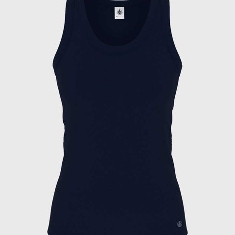 Canotta a coste nera di Petit Bateau per bambini.