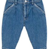 Jeans blu per bambino con vita regolabile e tasche interne