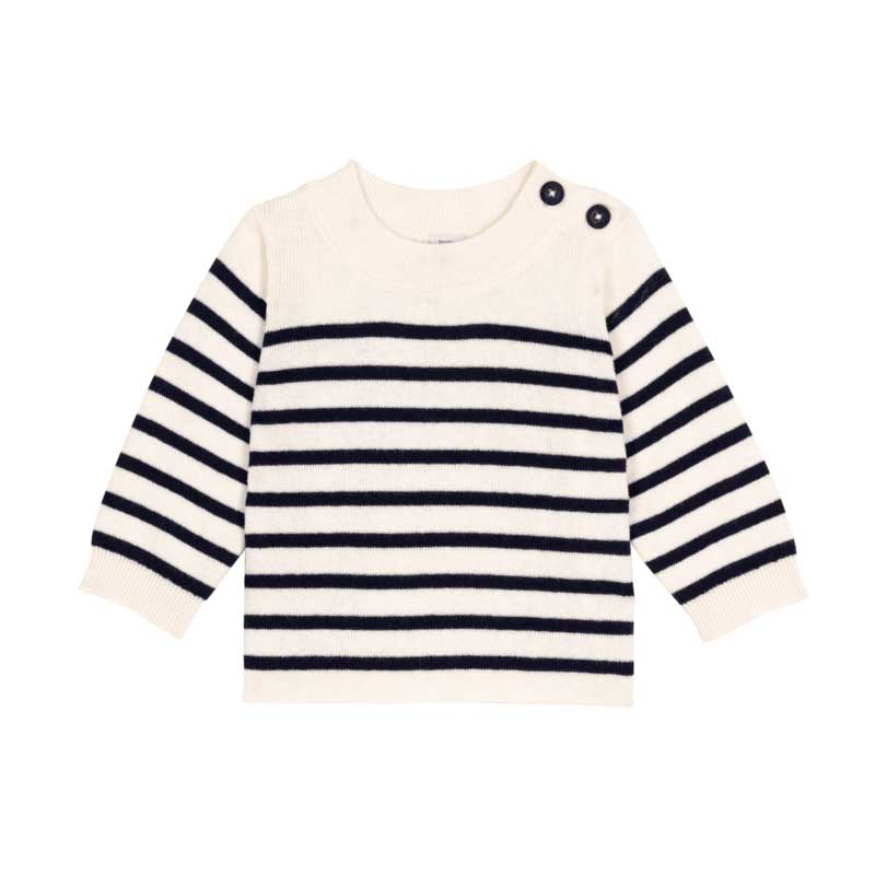 
Pullover della Linea Abbigliamento Bambino Petit Bateau in maglia di lana e cotone a righe nell'...