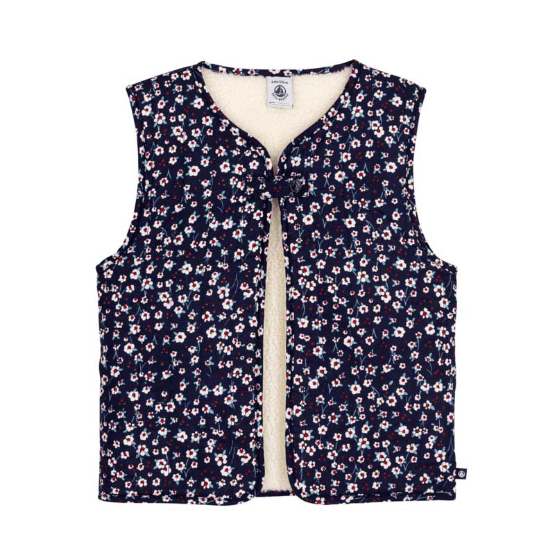 
Gilet sans manches de la Ligne Vêtements Fille Petit Bateau réversible avec un côté en popeline ...