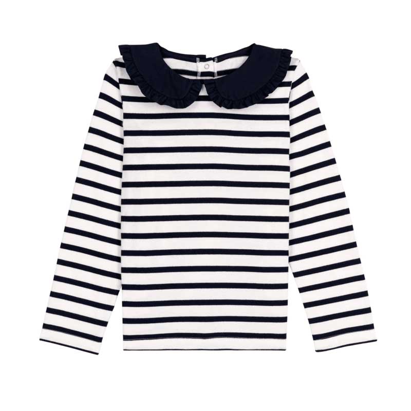 
Marinière de la ligne Vêtements Fille Petit Bateau avec col en jersey, un matériau doux et confo...