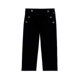 Pantaloni neri in velluto a costine con dettagli eleganti