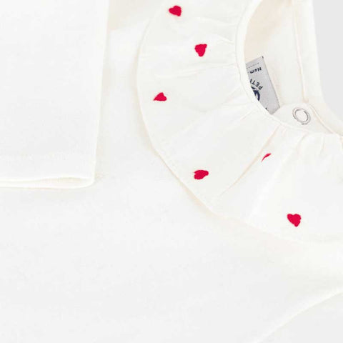 BODY MANICHE LUNGHE CON COLLETTO - PETIT BATEAU - Sesso: Bambina - Colore: Bianco - Stagione: Autunno-Inverno