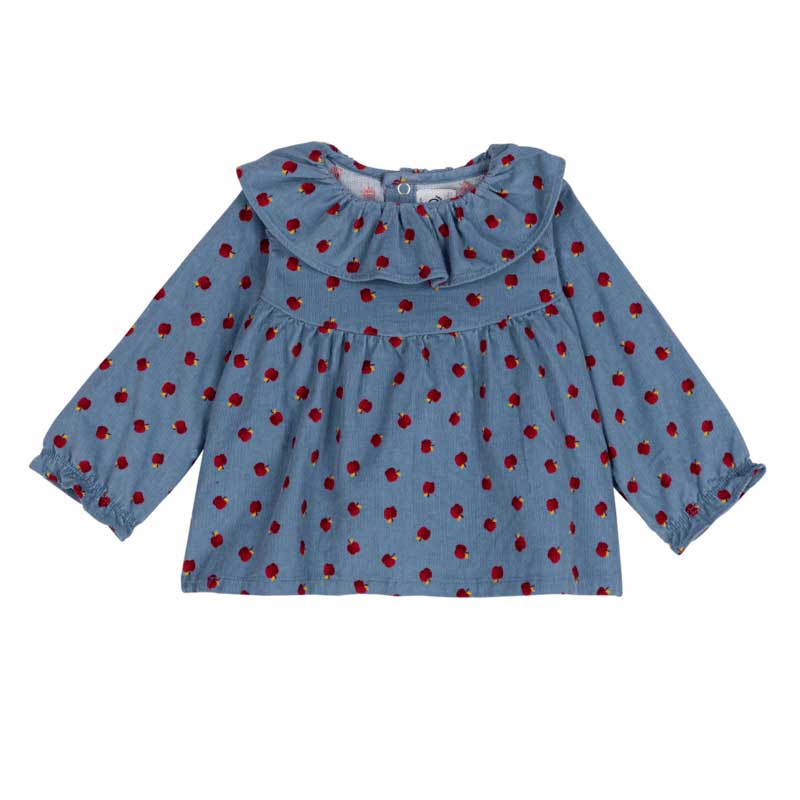 Blusa della Linea Abbigliamento Bambina Petit Bateau in velluto a costine, comodo e trendy, ideal...