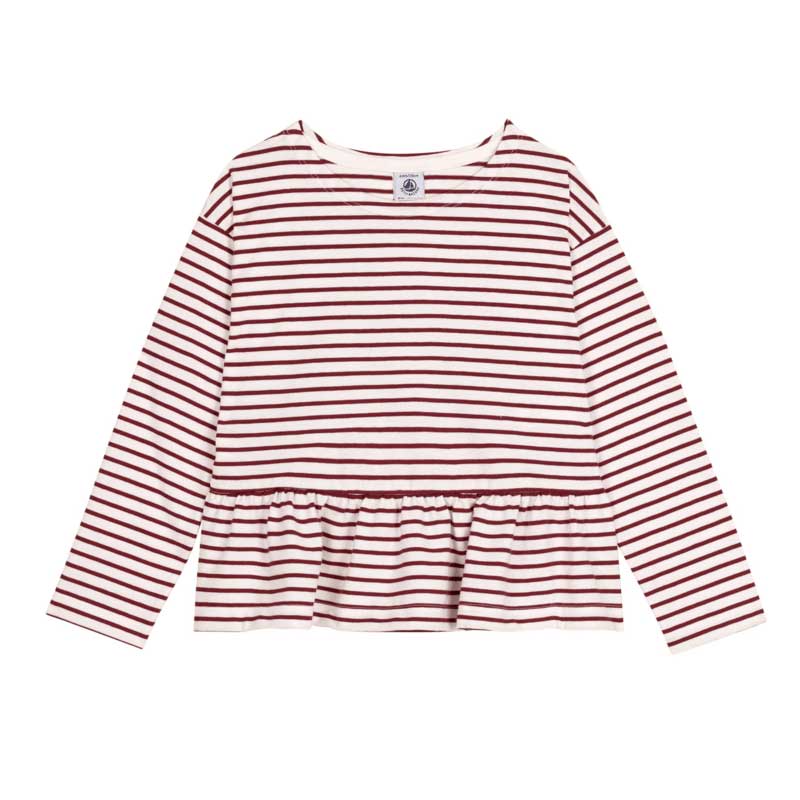 
Marinière della Linea Abbigliamento Bambina Petit Bateau in jersey leggero, un materiale morbido...
