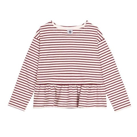 MAGLIONCINO CON VOLANT - PETIT BATEAU - Sesso: Bambina - Colore: Rosso - Stagione: Autunno-Inverno