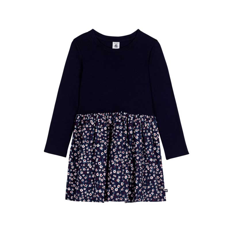 
Robe de la Ligne Vêtements Fille Petit Bateau en tissu côtelé 1x1 et popeline fantaisie, une toi...