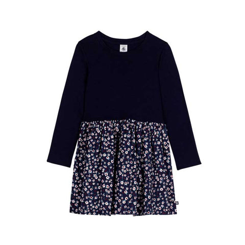 VESTITO MANICA LUNGA - PETIT BATEAU - Sesso: Bambina - Colore: Blu - Stagione: Autunno-Inverno