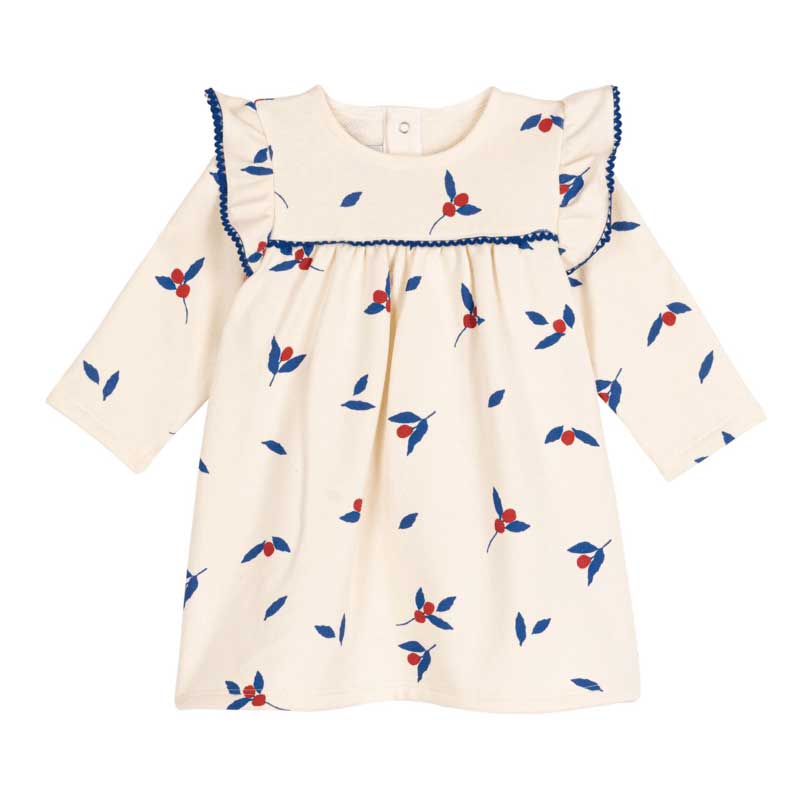 
Kleid aus der Petit Bateau Mädchenbekleidungslinie aus weichem, bequemem Fleece-Stoff, ideal für...