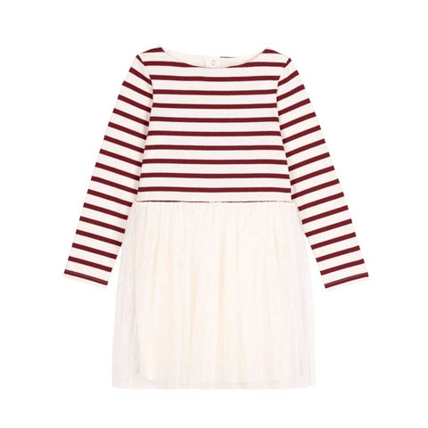 VESTITO A MANICHE LUNGHE - PETIT BATEAU - Sesso: Bambina - Colore: Rosso - Stagione: Autunno-Inverno