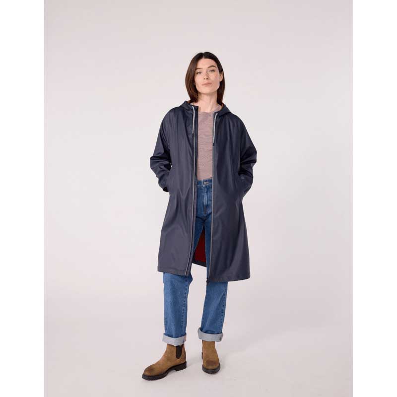 Raincoat from the Women's Clothing Line Petit Bateau, long double-sided two-tone for women, ideal...