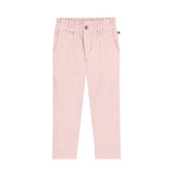 Pantaloni in velluto a costine color rosa per bambina con elastico in vita.