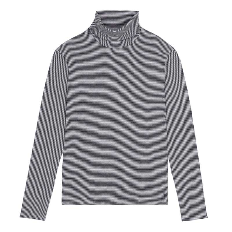 Turtleneck from the Women's Clothing Line Petit Bateau in 1x1 ribbed fabric, a flexible and comfo...