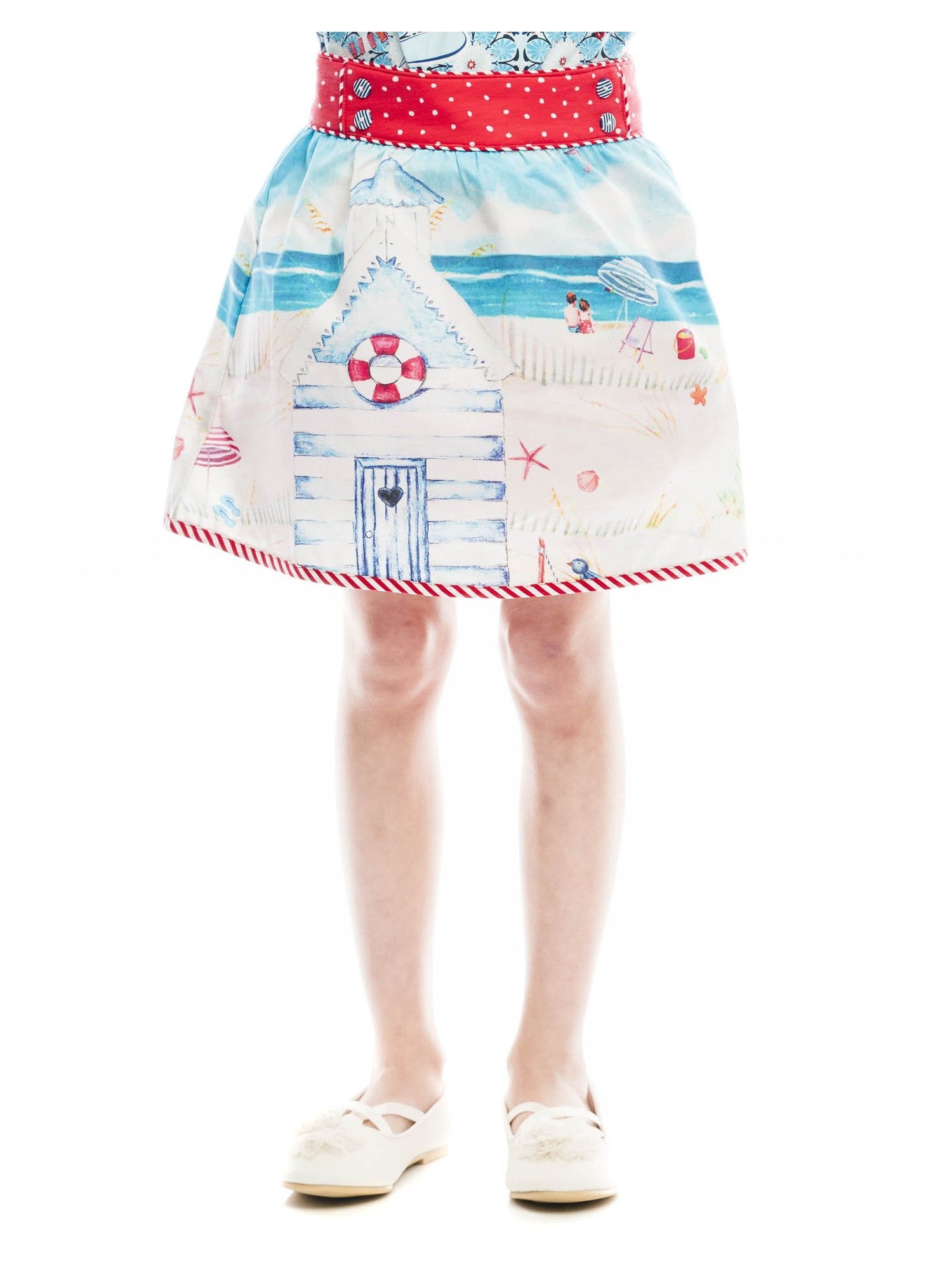 
  Gonna della linea abbigliamento bambina Rosalita Senoritas, con fascia a pois in
  vita e alle...