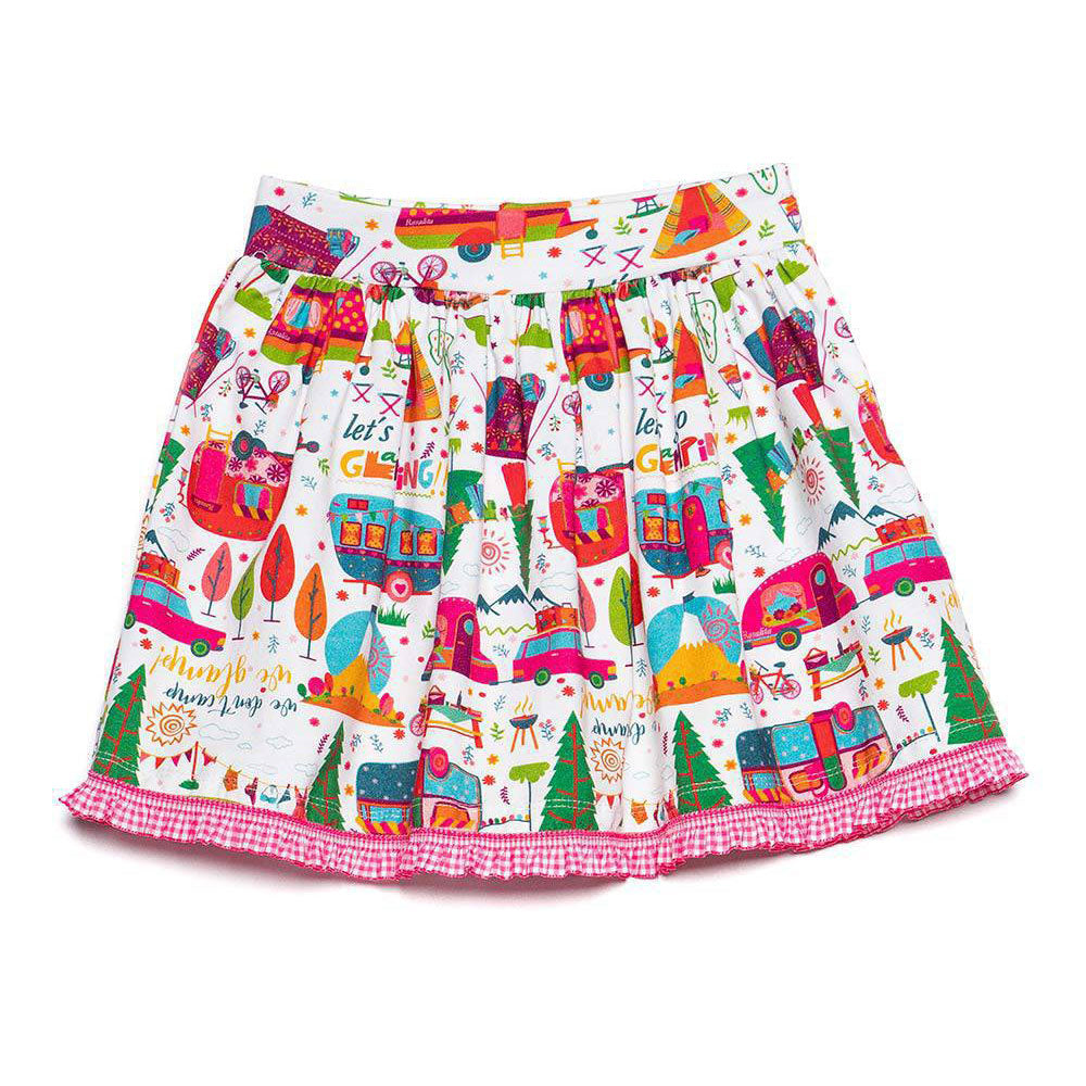 Jupe ample de la ligne de vêtements pour fille Rosalita Senoritas, avec un motif multicolore sur ...