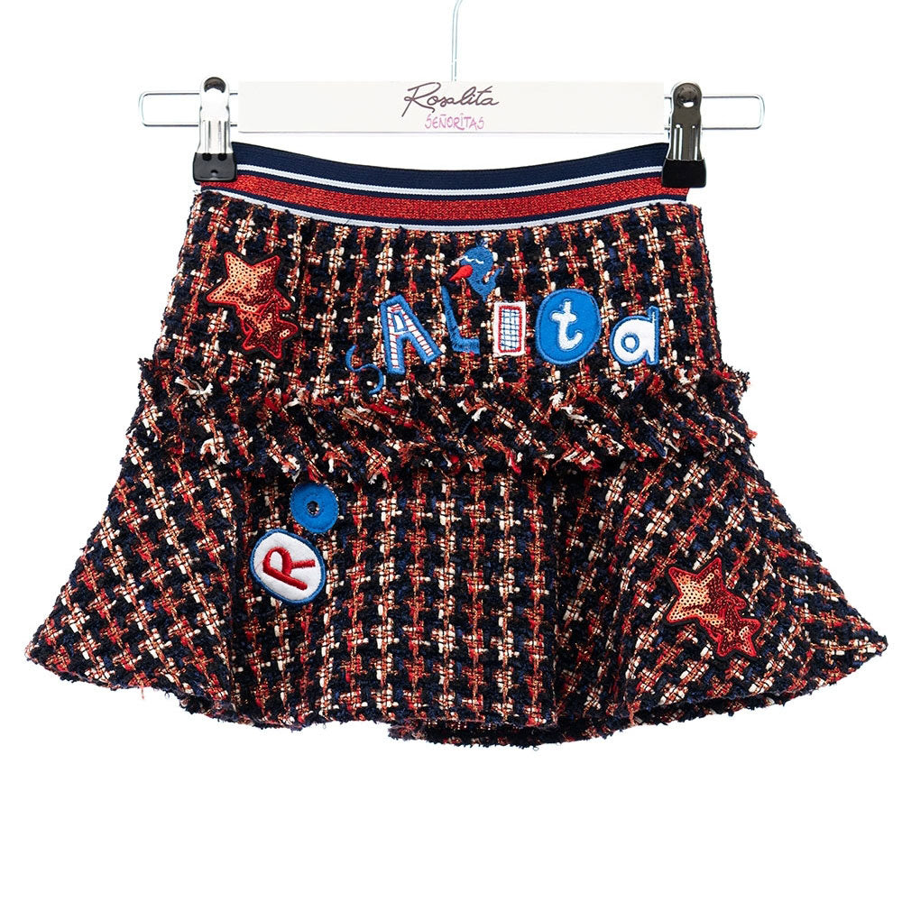 Jupe à coupe large de la ligne de vêtements pour fille Rosalita Senoritas, en tissu à motif tarta...