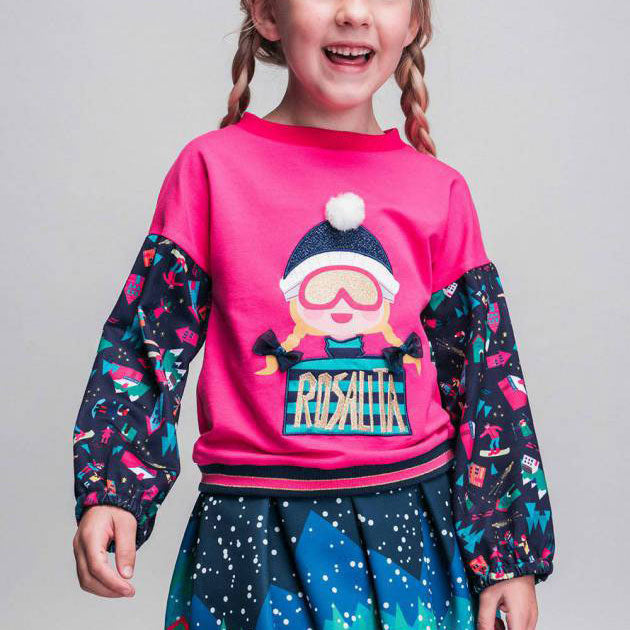 Sweat-shirt à col rond de la Ligne Vêtements Rosalita Senoritas avec manches longues.
  Partie ce...