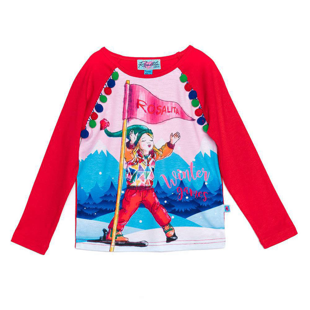 
  T-shirt girocollo della Linea Abbigliamento Bambina Rosalita Senoritas a maniche
  lunghe. Col...