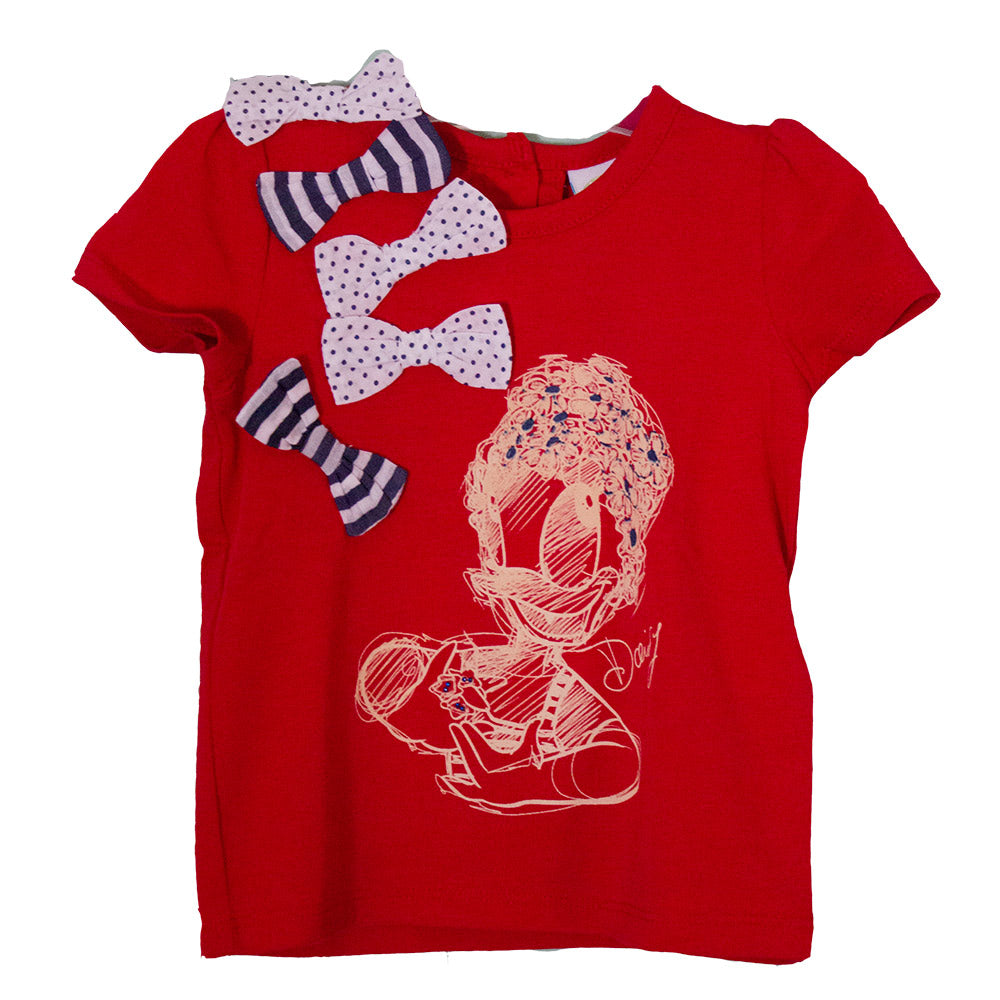 T-shirt de la ligne vêtements fille Silvian Heach Kids ; unie avec
  impression et petits nœuds e...