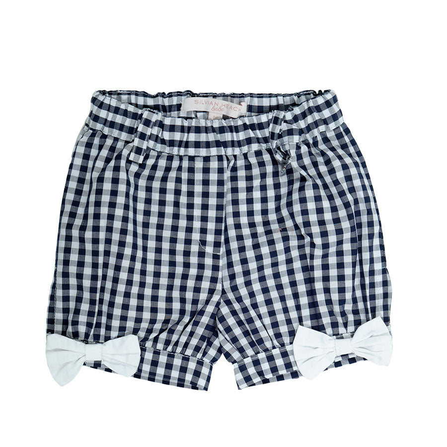 Short de la ligne de vêtements pour fille Silvian Heach, motif vichy bleu, taille élastique et pe...