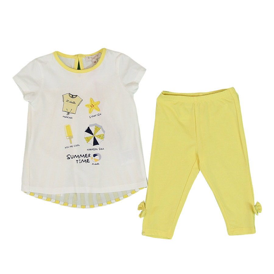 Ensemble deux pièces de la ligne vêtements fille Silvian Heach Kids, avec leggings unis avec peti...