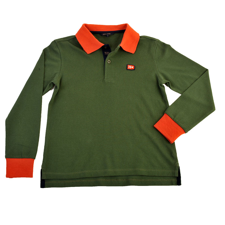 Polo basique de la ligne vêtements enfant Silvian Heach Kids en piqué bicolore disponible en roug...