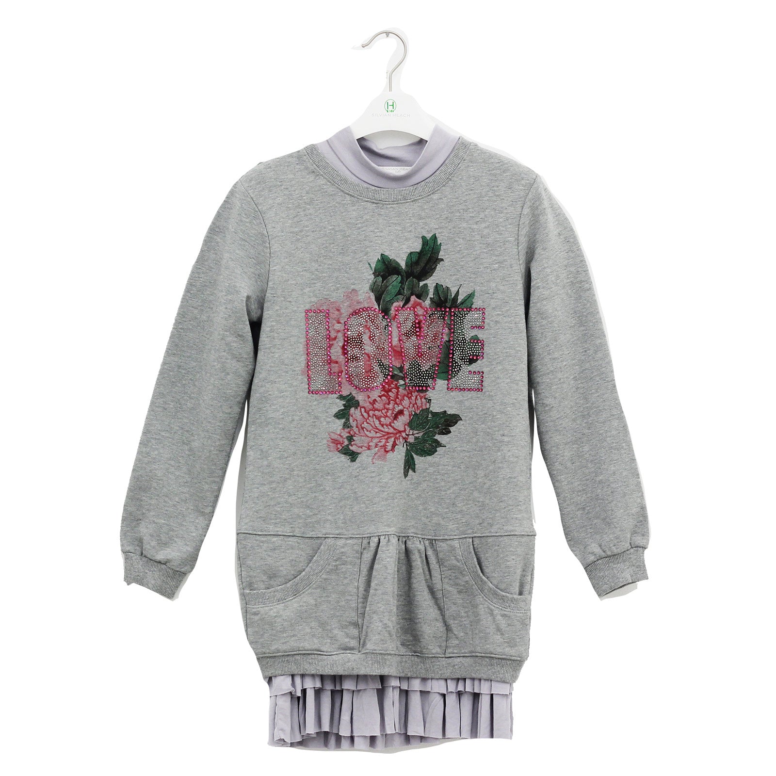 Robe de la ligne vêtements fille Silvian Heach Kids en double couche composée d'un sweat-shirt à ...