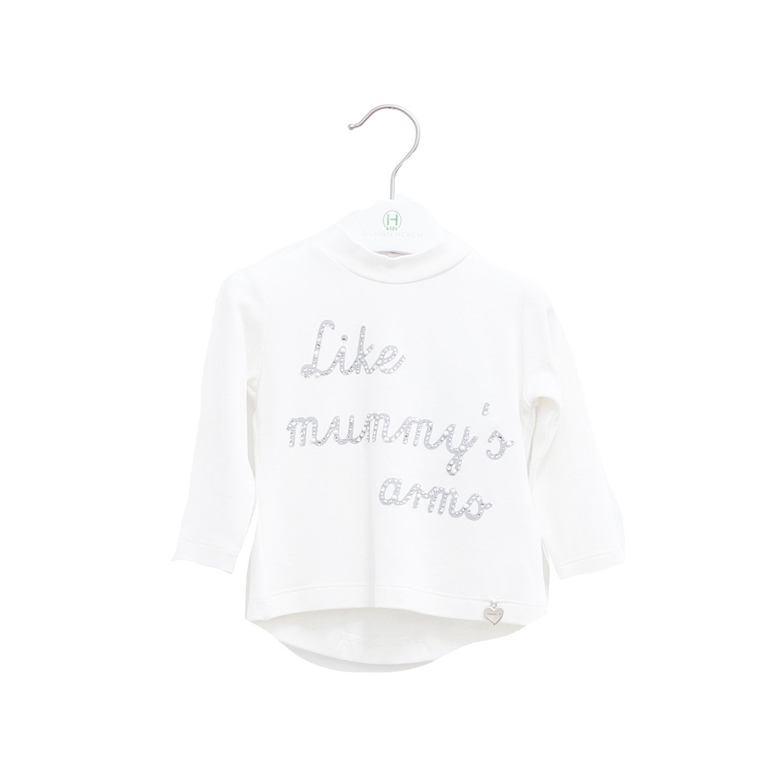 Lupetto de la ligne vêtements fille Silvian Heach Kids avec application de strass et perles sur l...