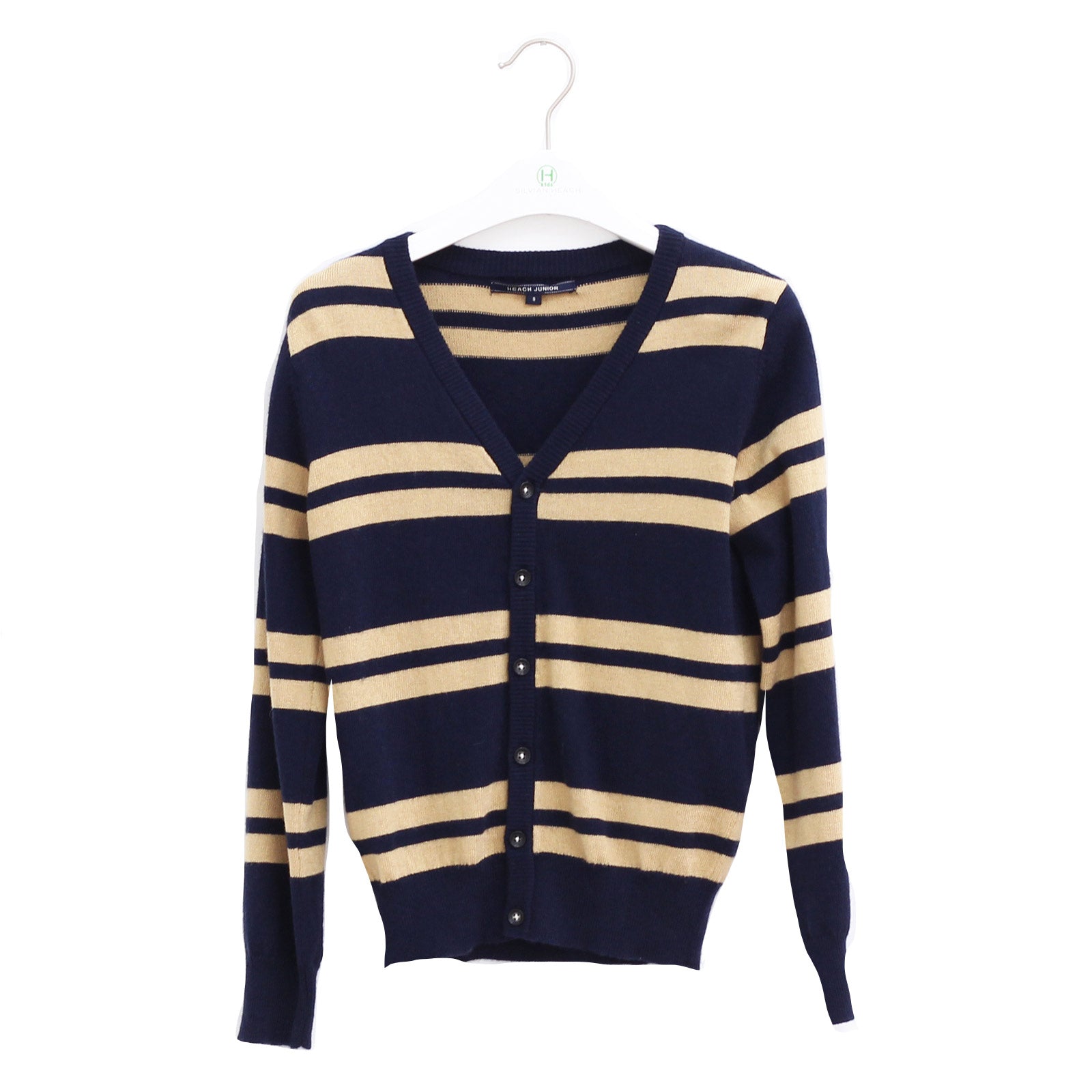 Cardigan de la ligne vêtements enfant Silvian Heach Kids avec col en "v" pour garçon, motif à ray...