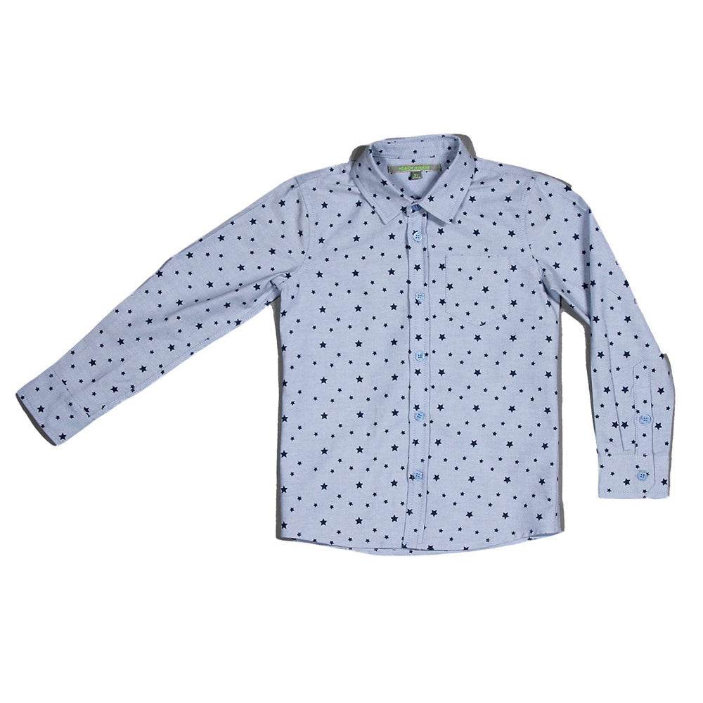 Chemise de la ligne vêtements enfant Silvian Heach Junior. Uni avec un motif d'étoiles contrasté....