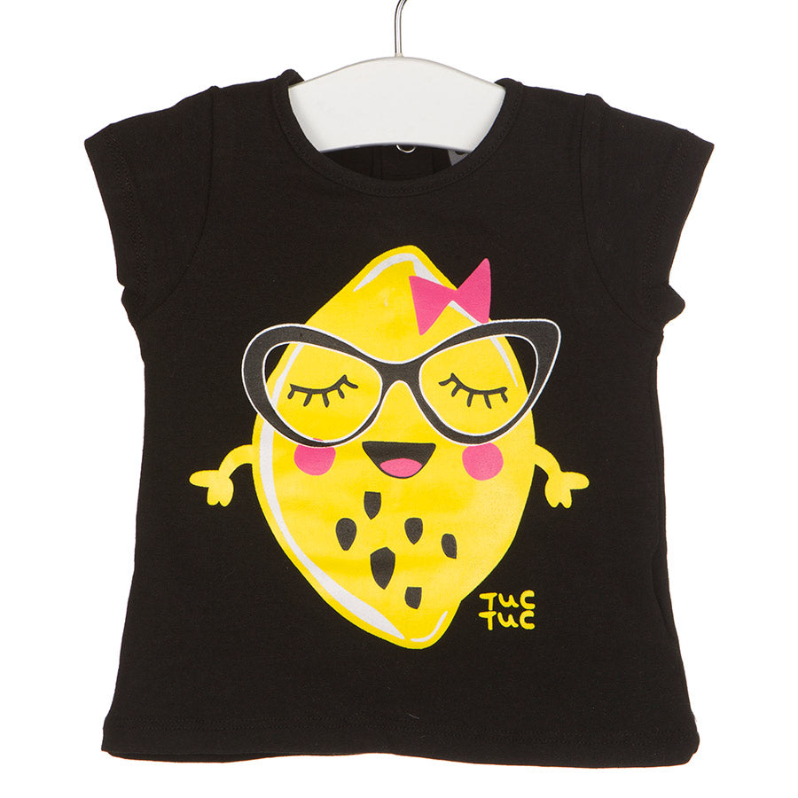Sympathique t-shirt de la ligne de vêtements pour fille Tuc Tuc, fond uni
  et devant avec impres...